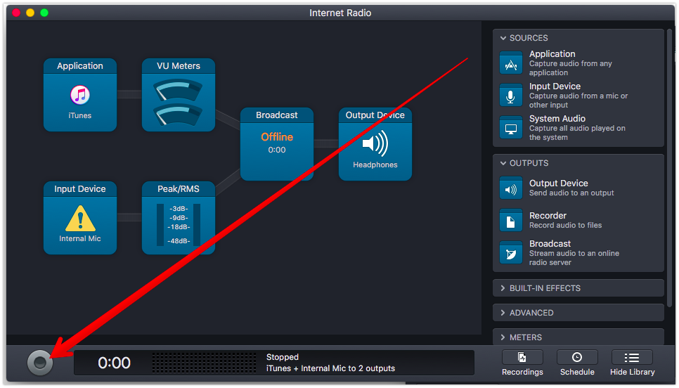 Audio Hijack begin broadcasting