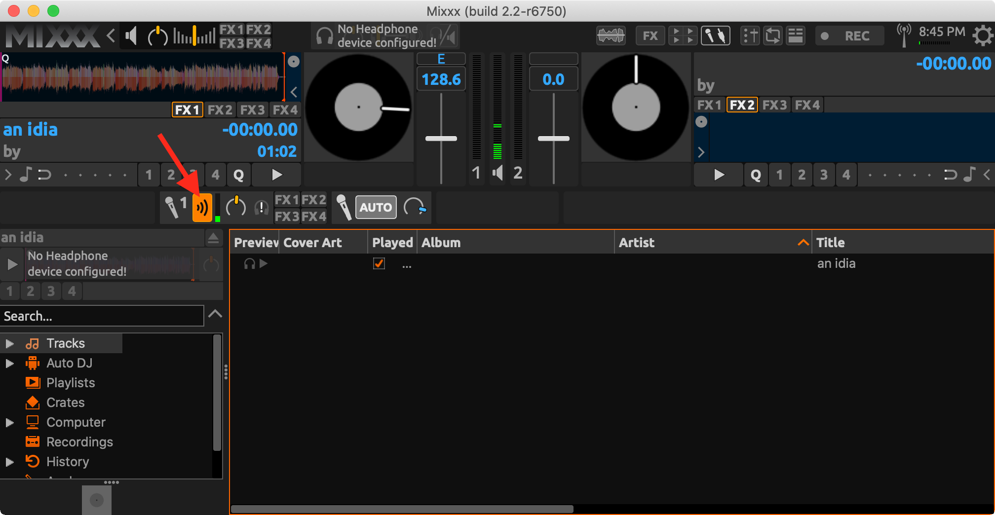 Older Mixxx microphone Talk control