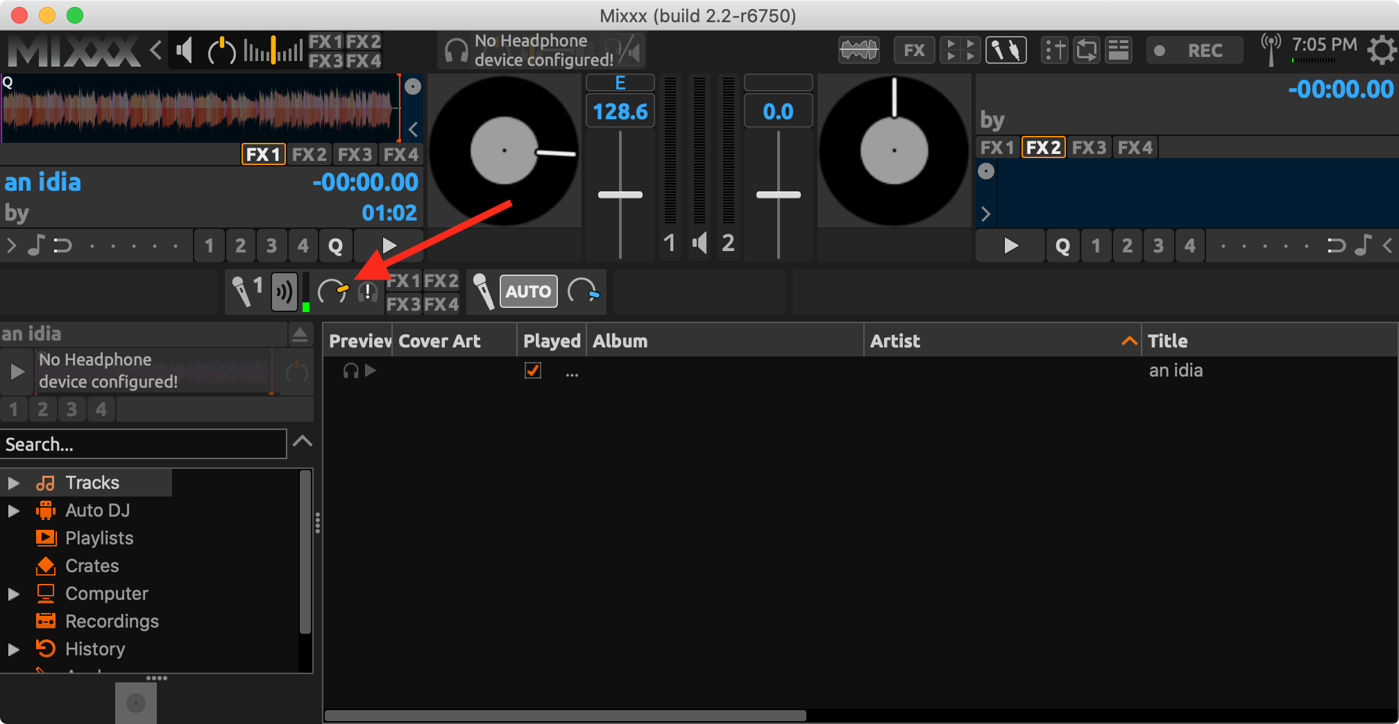 Older Mixxx microphone level control