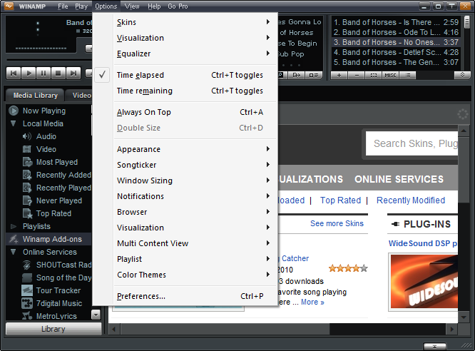 Getting Started with Winamp — screenshot