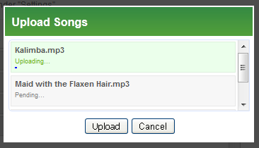 Upload workflow in the older Auto DJ interface