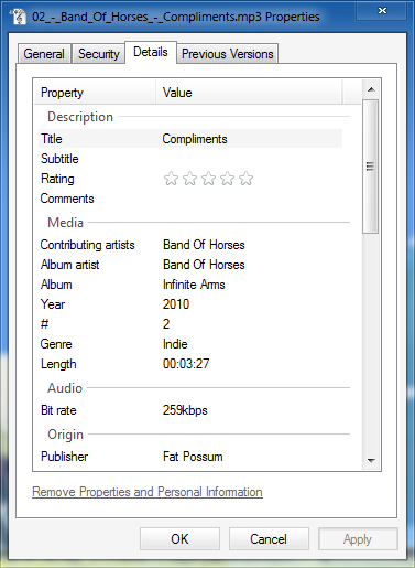 Why do some song titles display blank or as "unknown" or get stuck on a previous song? — screenshot