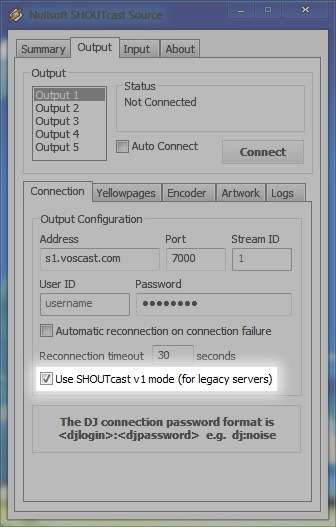 Winamp gets stuck on "Cipher Response Received" — screenshot