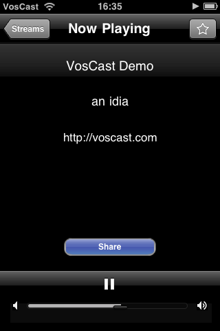 iOS: Listening with Radio Lite — screenshot
